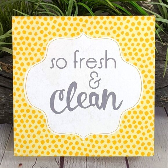 So Fresh & Clean 8x8 Bathroom Canvas Wall Art - Picture 1 of 7